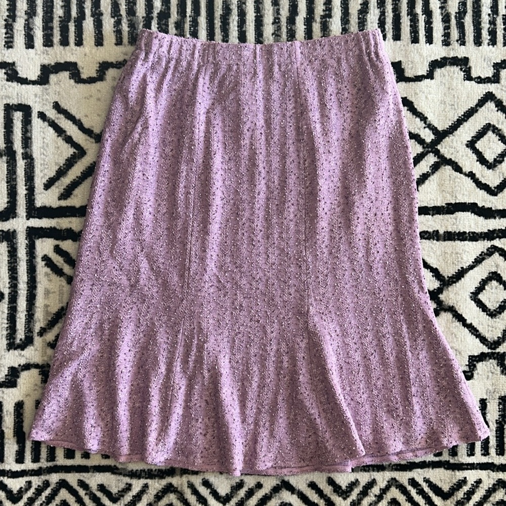 St. John Couture Purple Tweed Mermaid Skirt Size 12